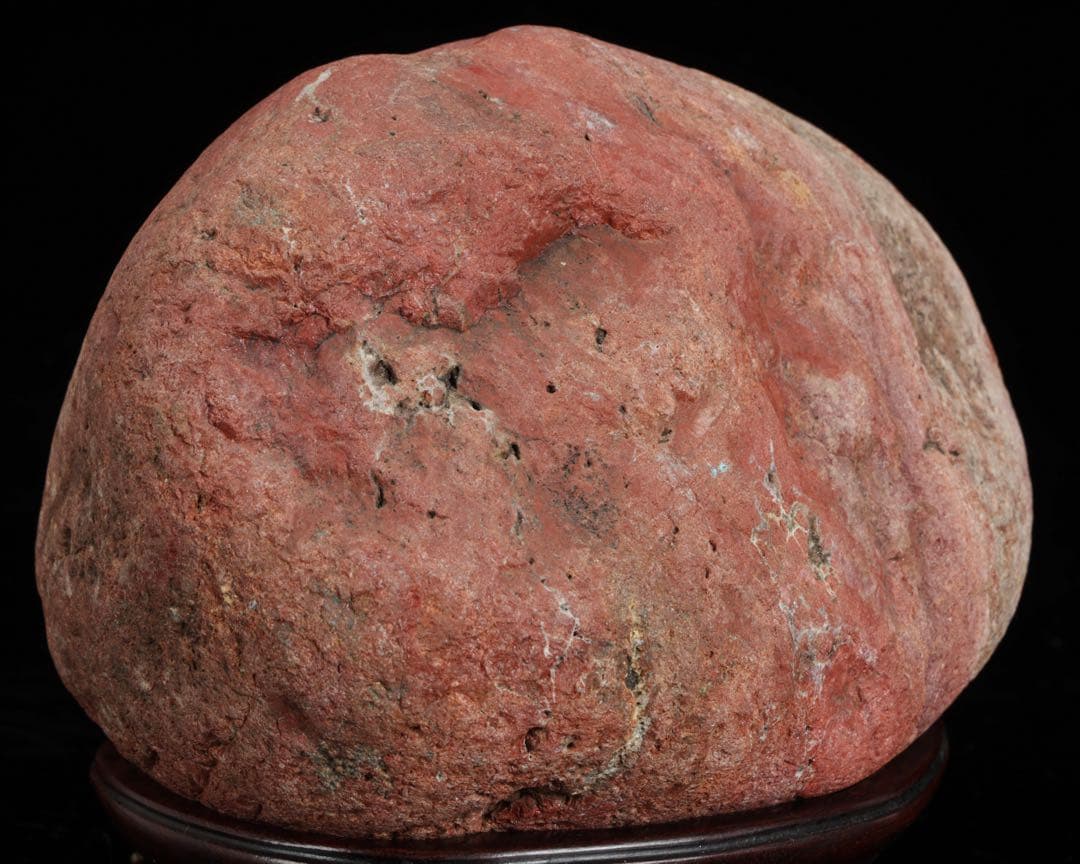 赤玉石 赤石 碧玉 在銘台座付 2.3kg 鑑賞石 原石 天然石 飾石