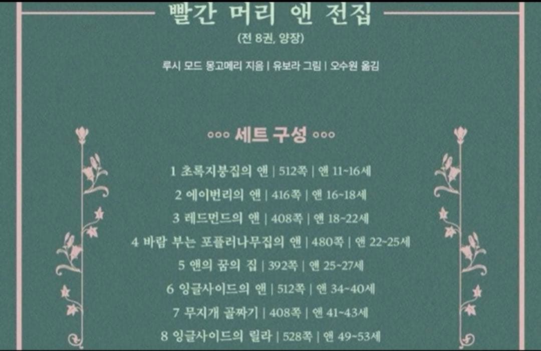 最初値下げ 韓国語小説 赤毛のアン全集 韓国語 빨간머리앤 전집 세트