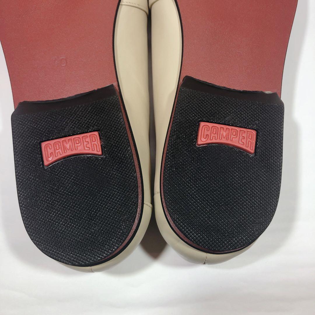 極美品】カンペール 幅広 スクエアトゥ フラットパンプス レッドソール