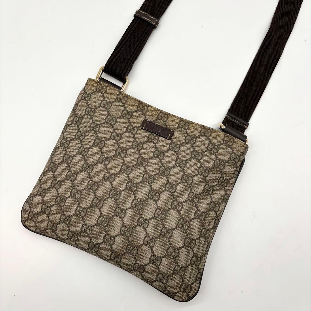 【極美品 保存袋付】グッチ ショルダーバッグ サコッシュ GGスプリーム PVC GUCCI（グッチ） GGスプリーム ブランドオフ GUCCI PVCコーティング