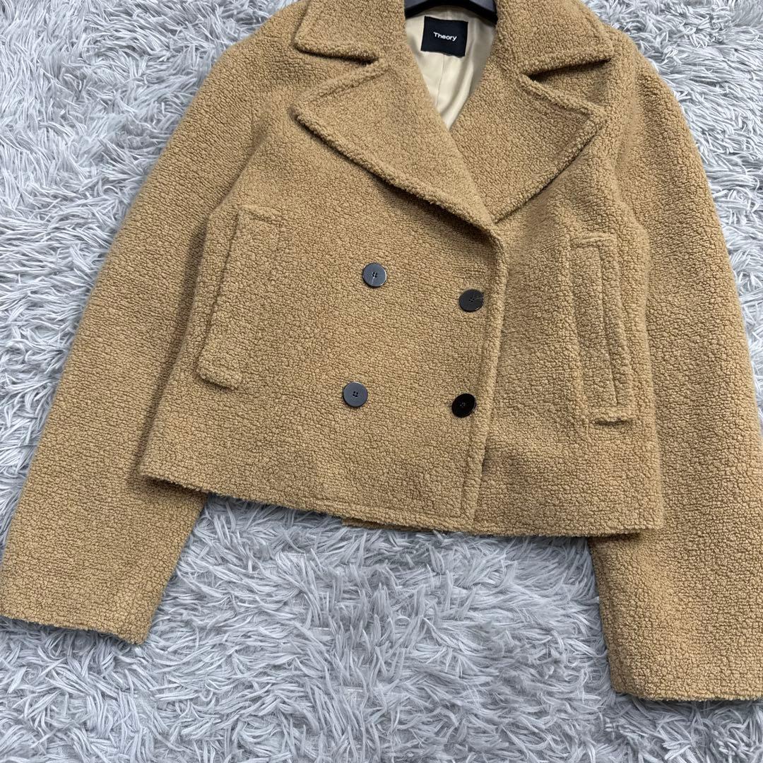 美品✨22AW セオリー 7万 TEDDY FLEECE ボアPコート キャメル - メルカリ