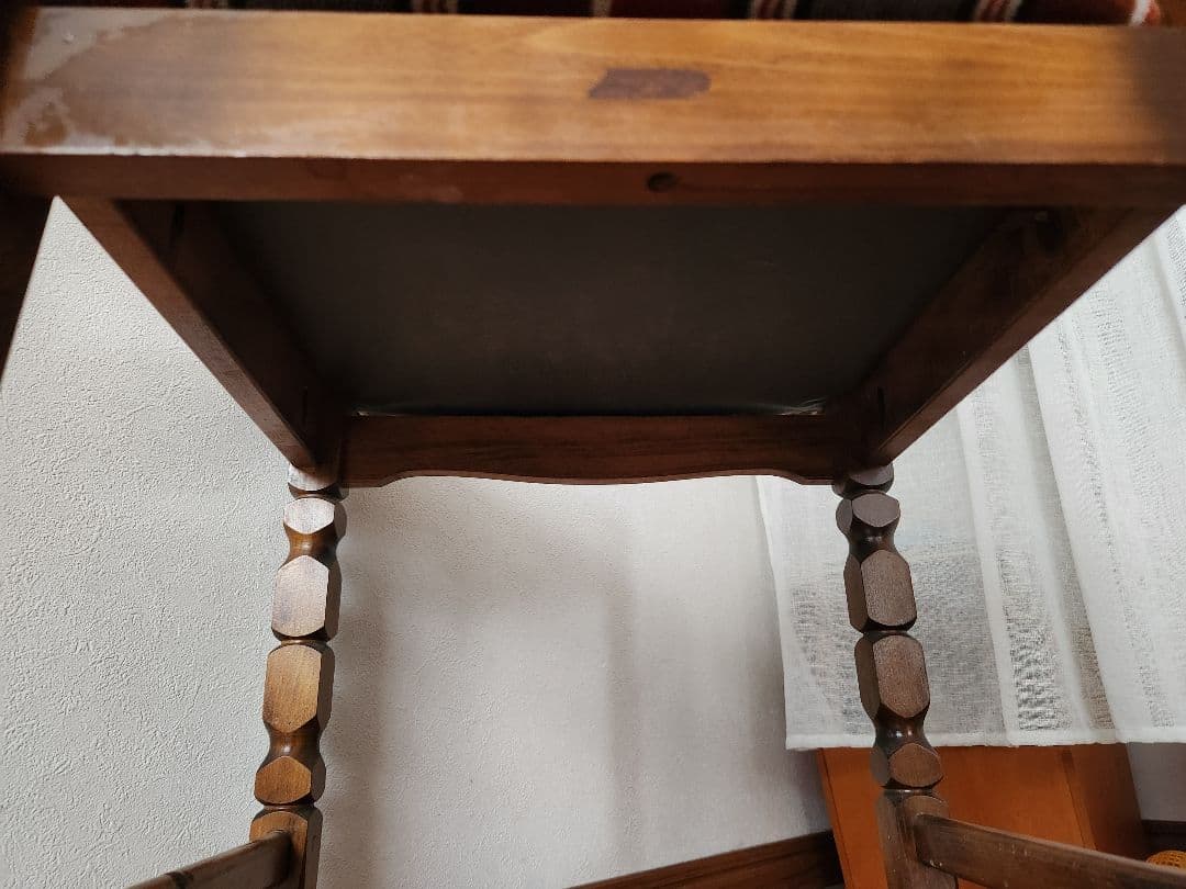 オールドカリモク ベロアストライプ 木製椅子 アームレス ダイニングチェア