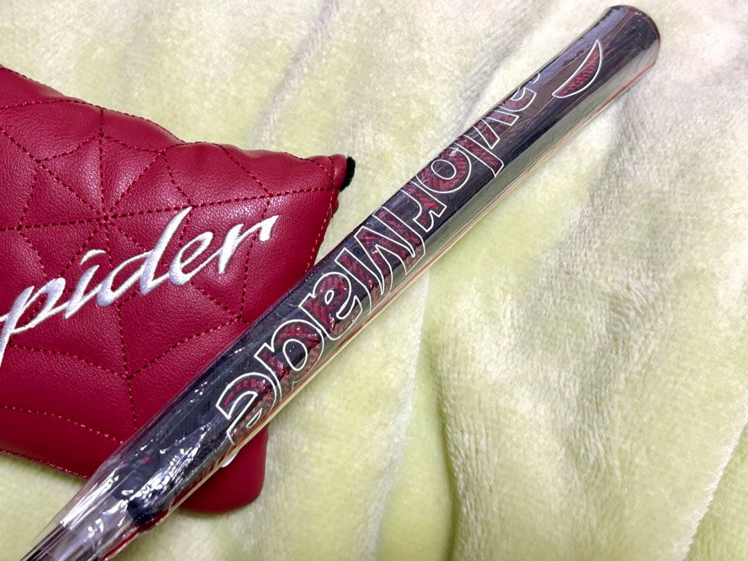 新品 スパイダー レッド パター ダブルベンド 34インチ カバー付き