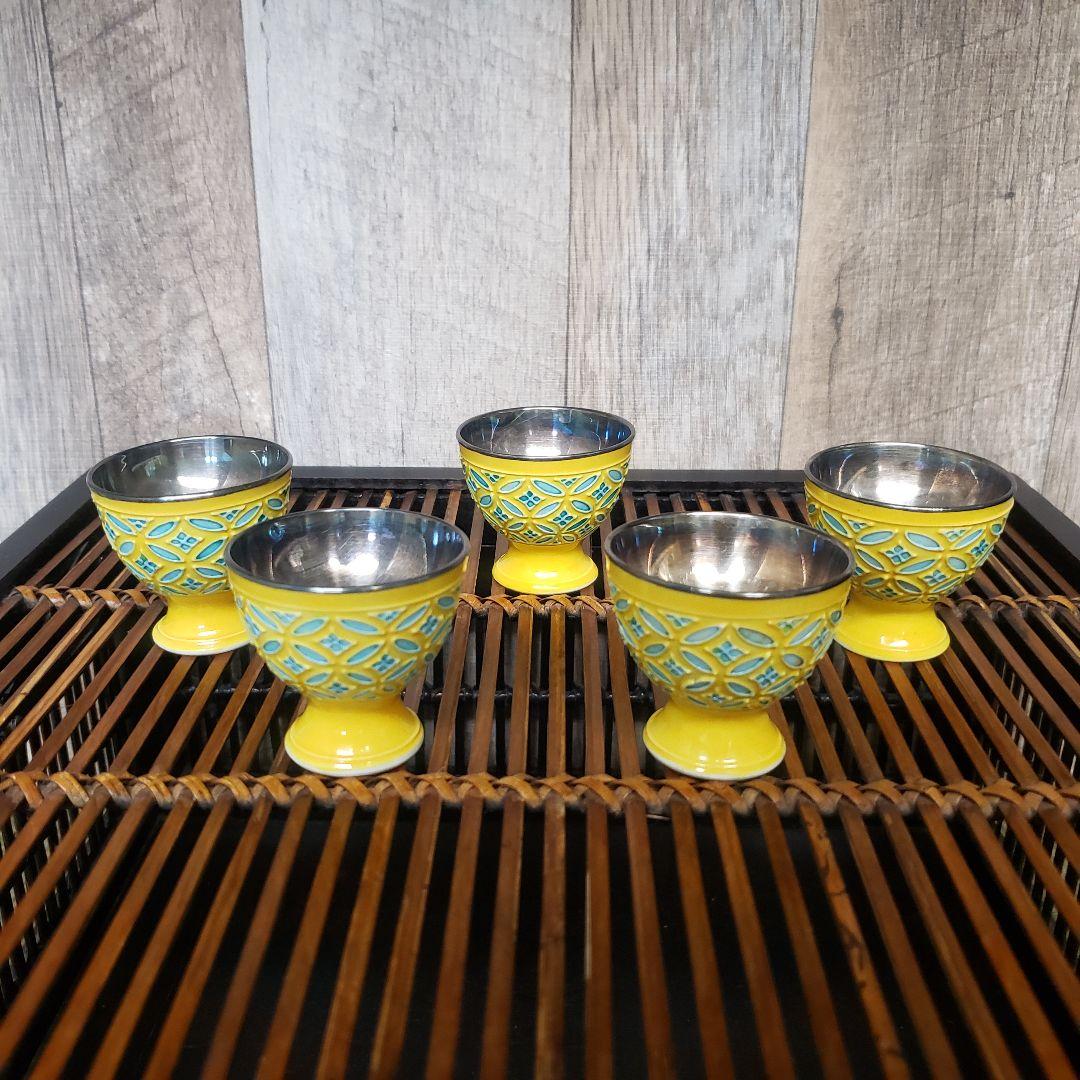 12点セット】永楽焼/黄交趾/酒器揃/徳利一対/酒盃十客/内銀張/骨董