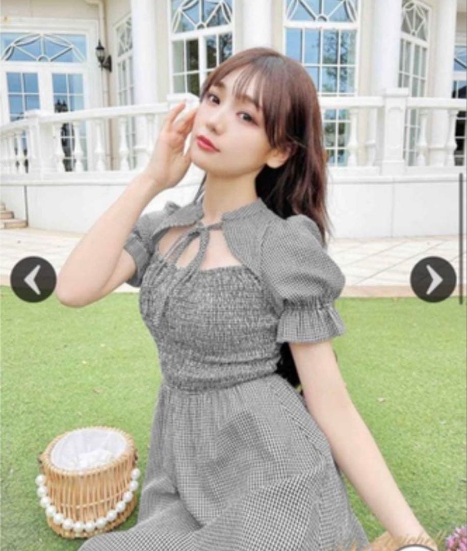 ギンガムチェックワンピース ミシェルマカロン - メルカリ