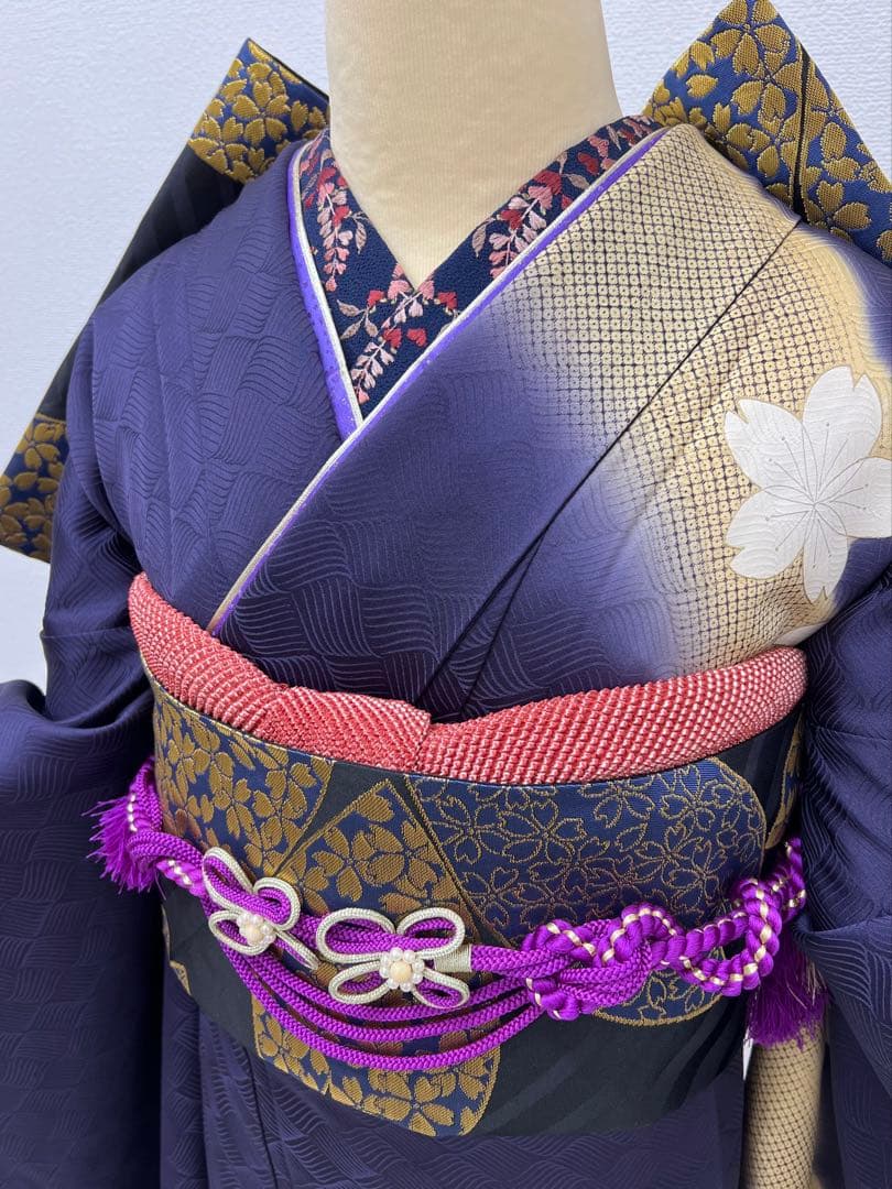 振り袖 フルセット 別誂長襦袢 結婚式 金彩加工 刺繍入り 桜 坂東八十