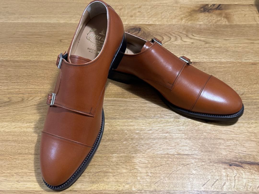 【新品未使用】スコッチグレイン ダブルモンクストラップ ブラウン 26.0cm