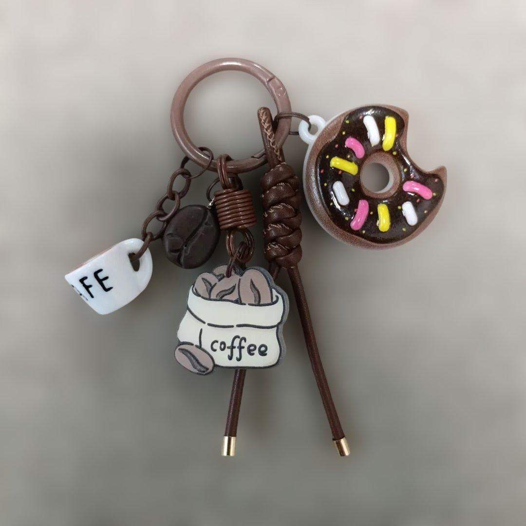じゃらじゃらキーホルダー ミニチャーム パラコード ドーナッツ Coffee