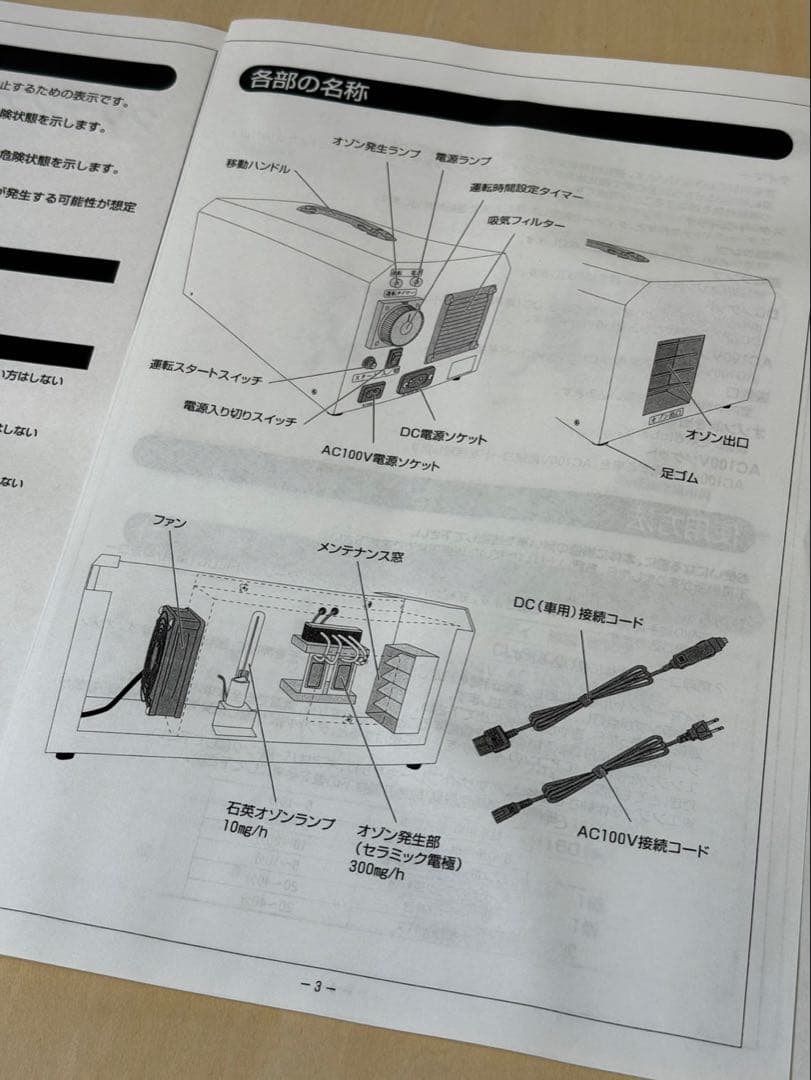 オゾン発生機 除菌、消臭 クリーンデイ CL-300GX