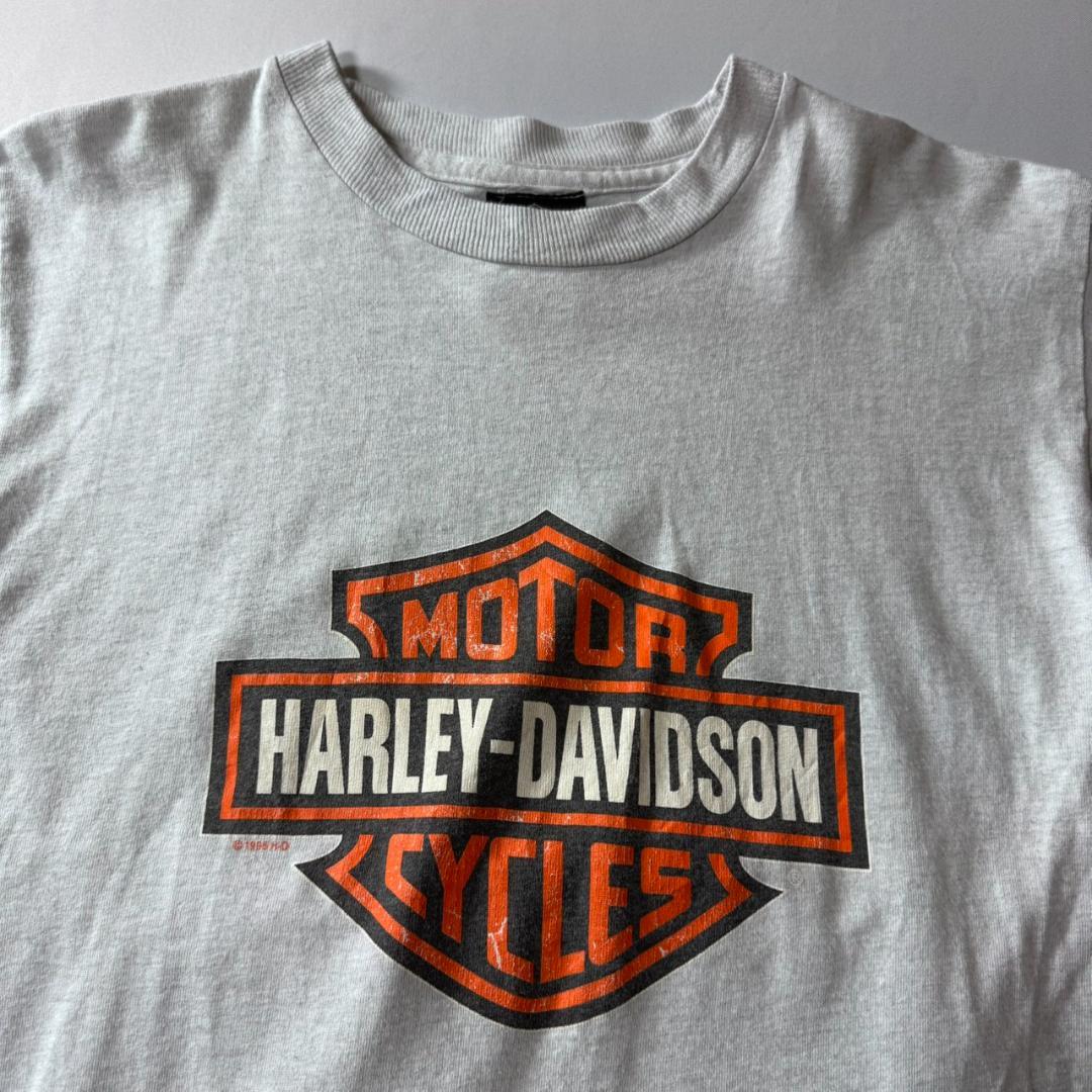 90s ハーレーダビッドソン バー＆シールド 熊 ベア Tシャツ グレー