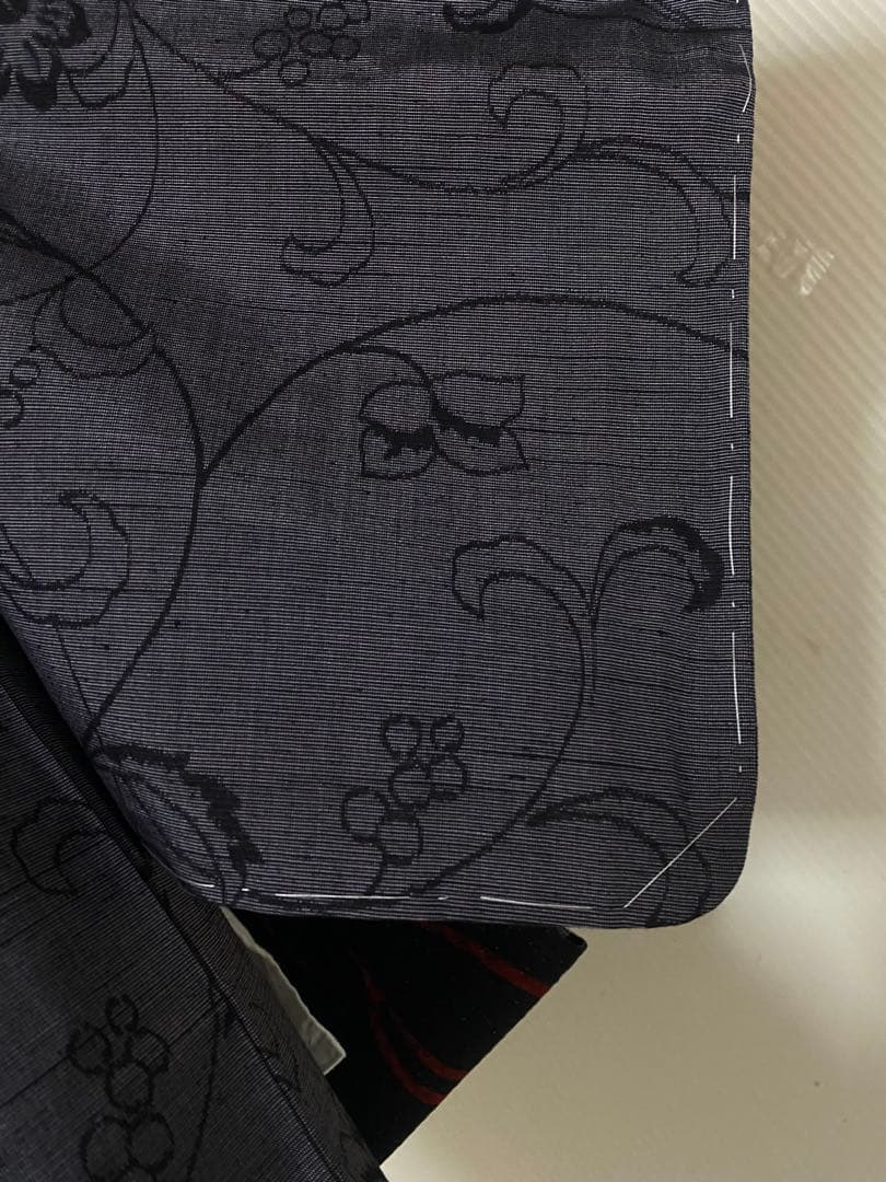 トールサイズ 絹 真綿紬 未使用 しつけ付 証紙付 小紋 身丈175 裄70