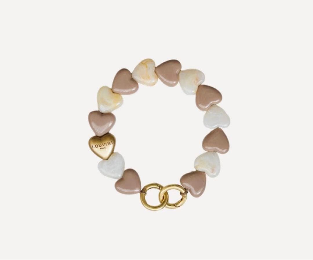 LOUVINI ストラップ 予約販売（3月上旬入荷予定）ハンドストラップ PETIT CUORE GRAY-WHITE