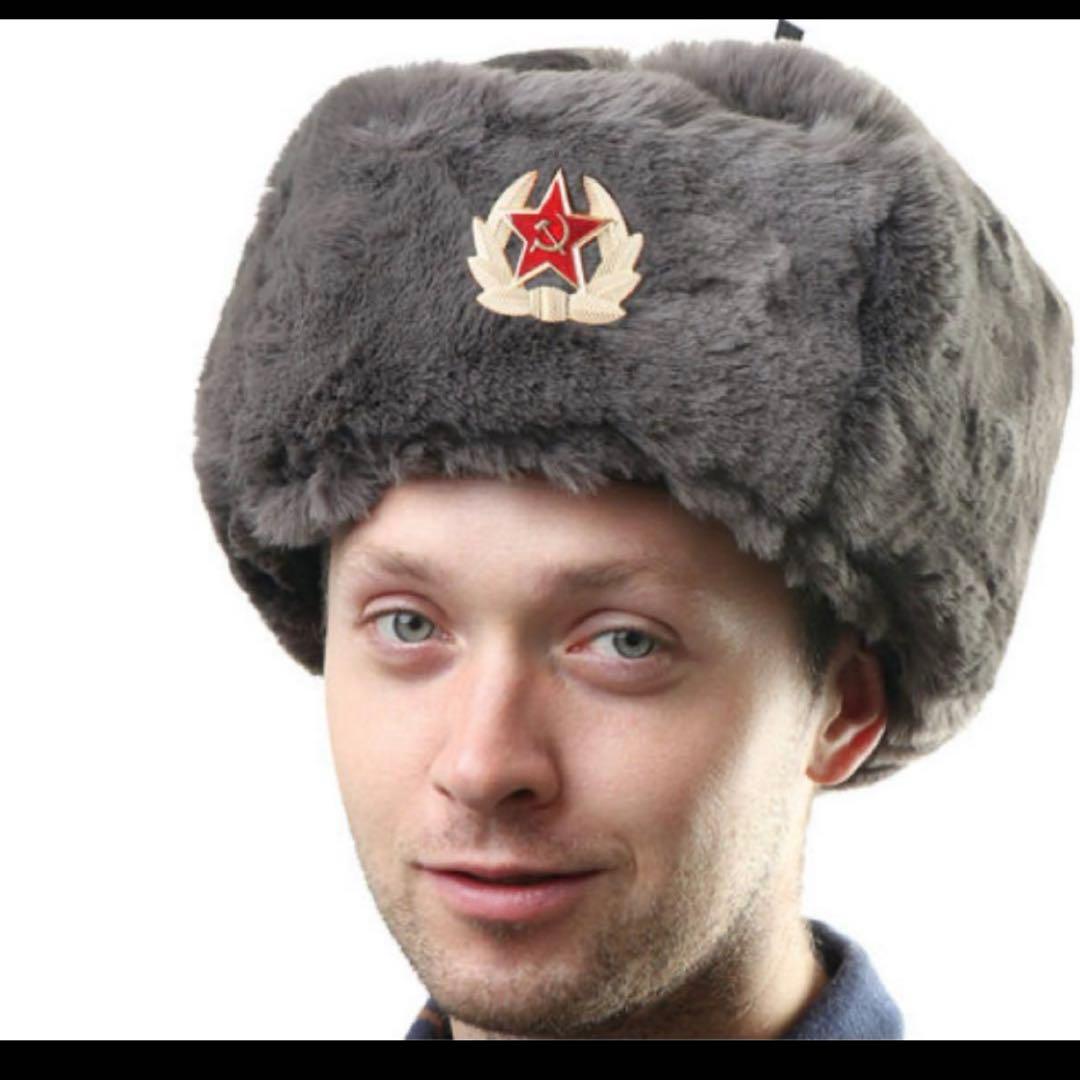 旧ソ連軍ウシャンカ防寒帽ロシア軍毛皮帽 ロシアン帽 ロシア陸軍26000