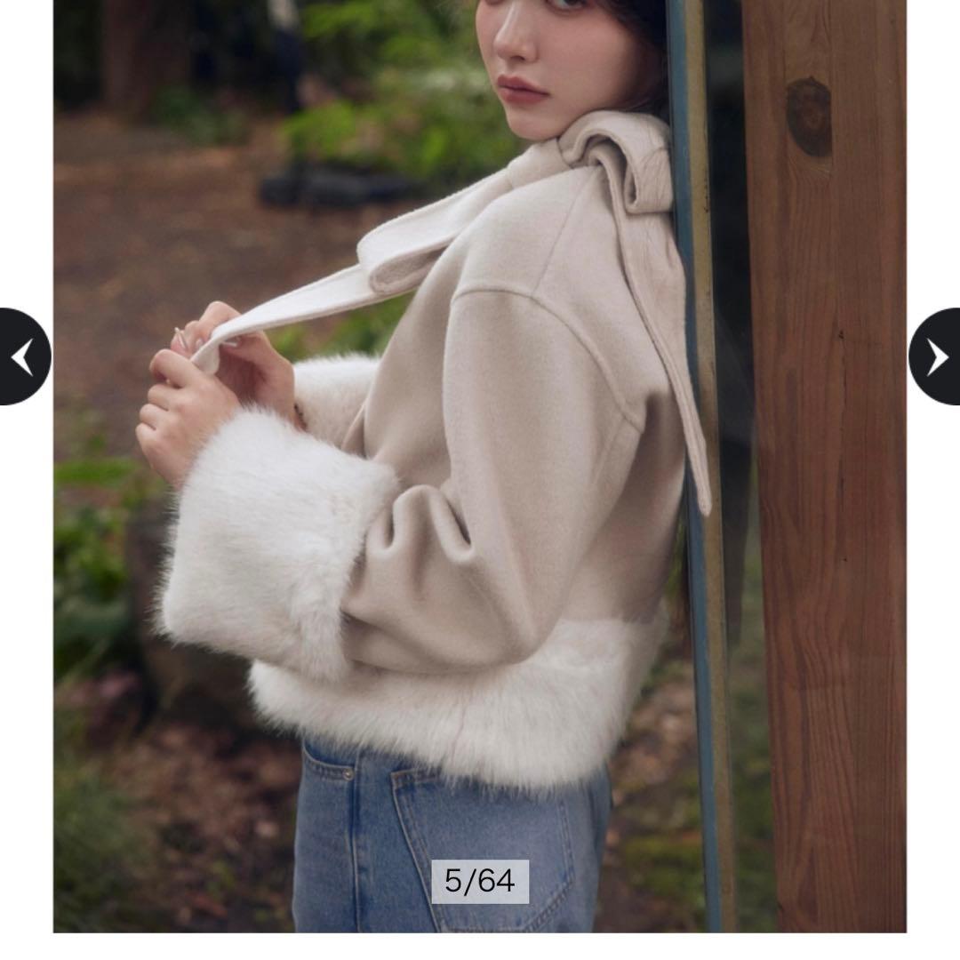 Rirandture リボンネックファーリバーコート - メルカリ