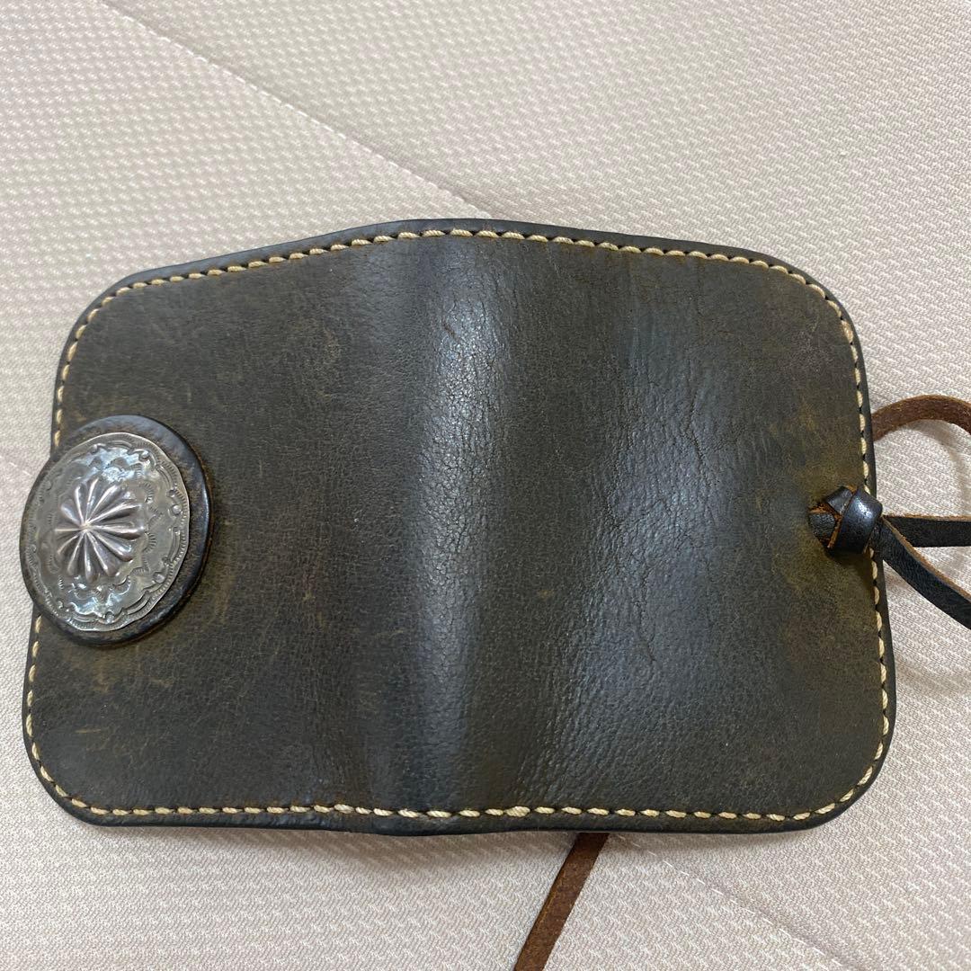 ラッキージョン オールレザー ウォレット ダークグリーン 二つ折り財布