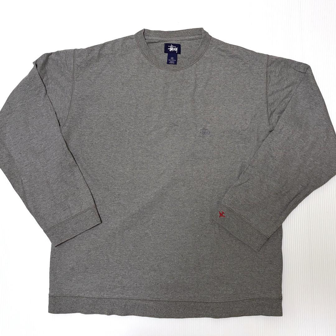OLD Stussy グレー 長袖 XL 刺繍 - メルカリ