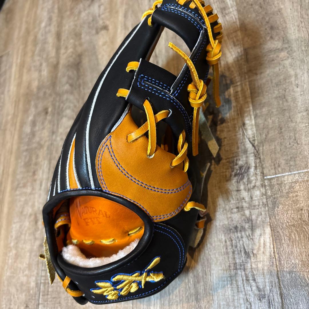 誠ナチュラルフィット 軟式グローブ 黒/オレンジ ソフトボール用ウィルドライブ レッド AXI【内野手向け／サイズ9