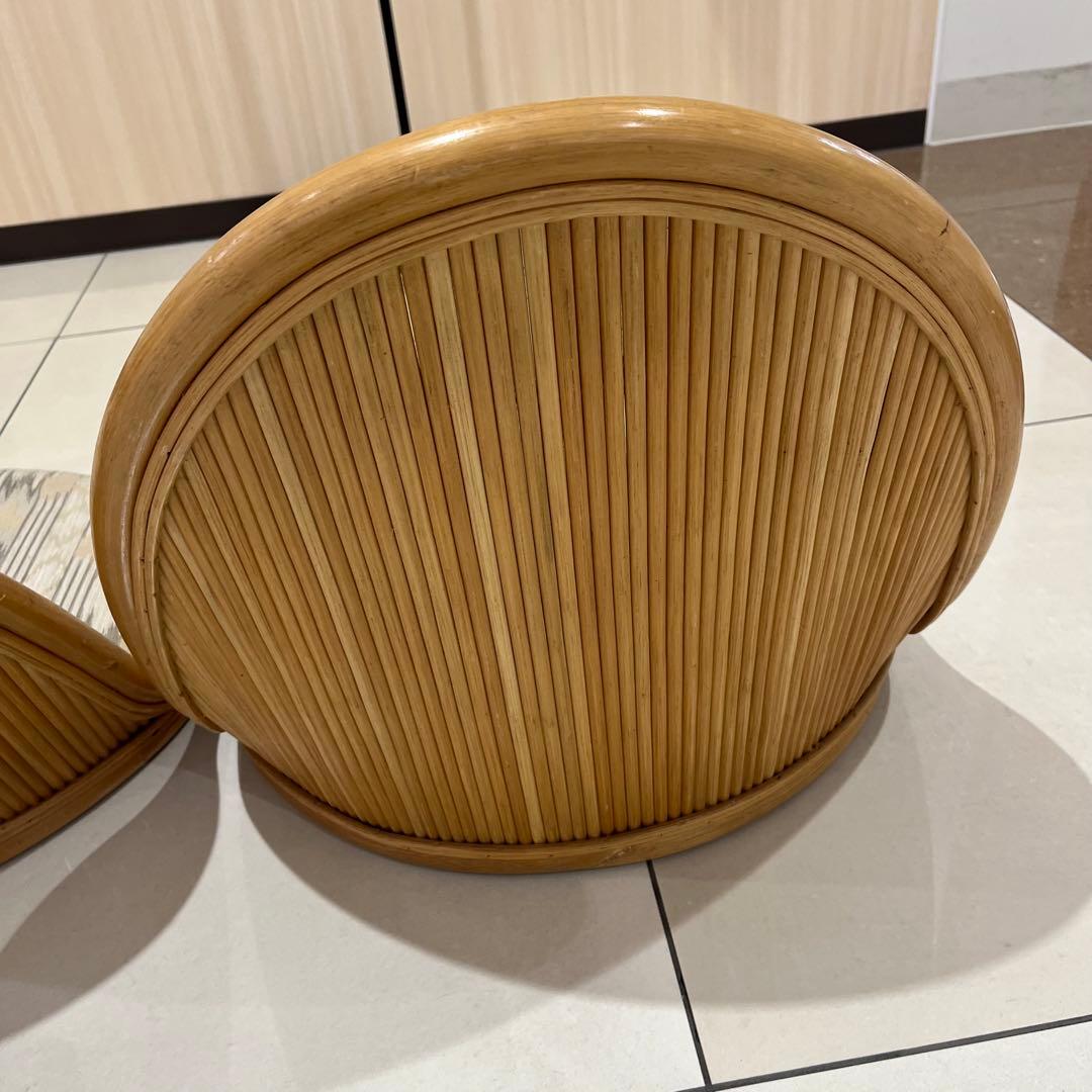 昭和レトロ コスガ家具 ラタン座椅子 ラタンチェア 2脚セット kosuga