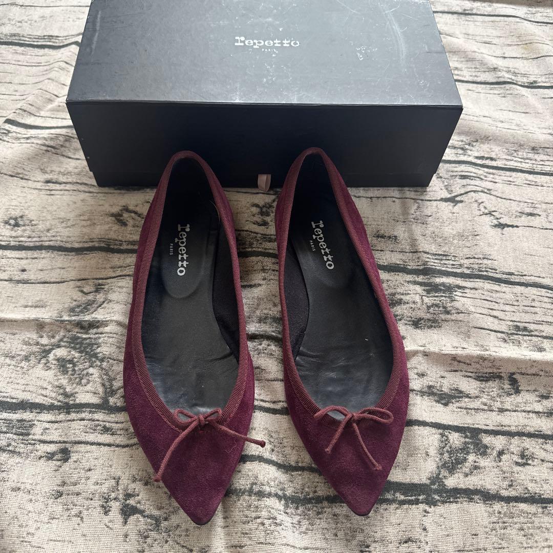 Repetto バーガンディ フラットシューズ