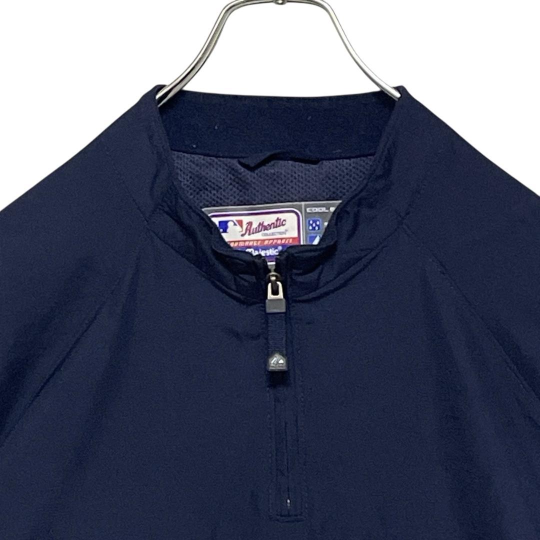 MLB マリナーズ Majestic ナイロンジャケット 刺繍ロゴ XL相当 紺