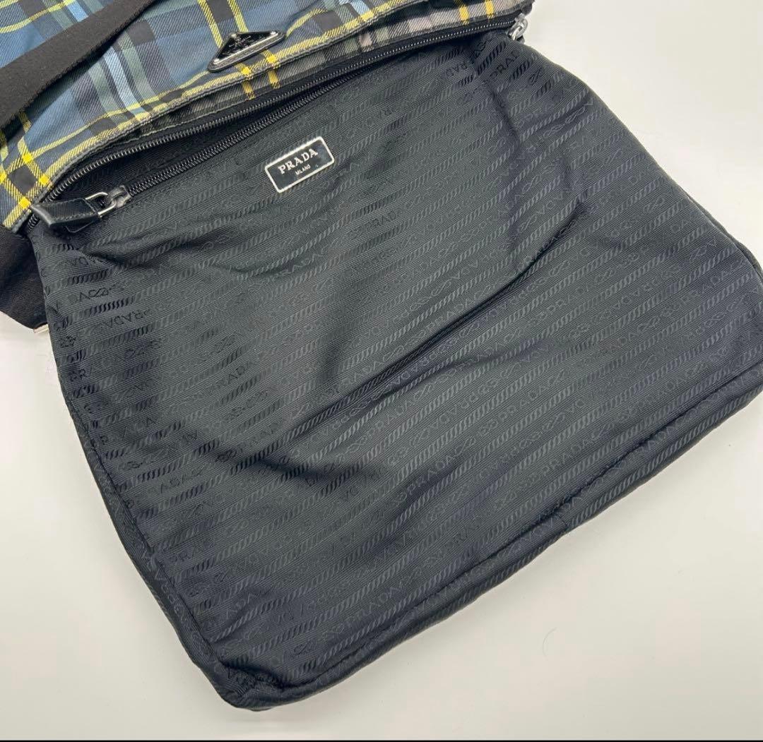 PRADA ショルダーバッグ タータンチェック ナイロン グリーン - メルカリ