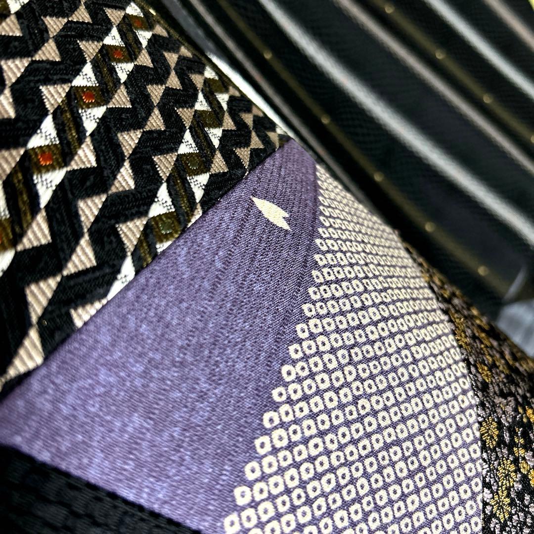 正絹　袋帯《縞　きりばめ》