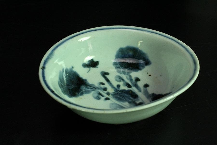 唐物 古染付 青花 青菜紋 皿 十件揃 虫喰い 中国(K-A408) - メルカリ