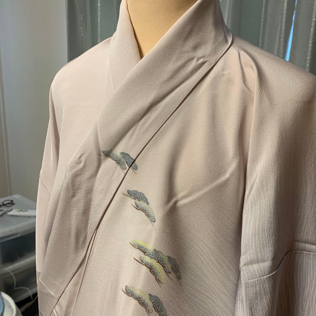 yamaguchi様極美品☆加賀友禅訪問着袷☆落款あり☆舞鶴☆グレー