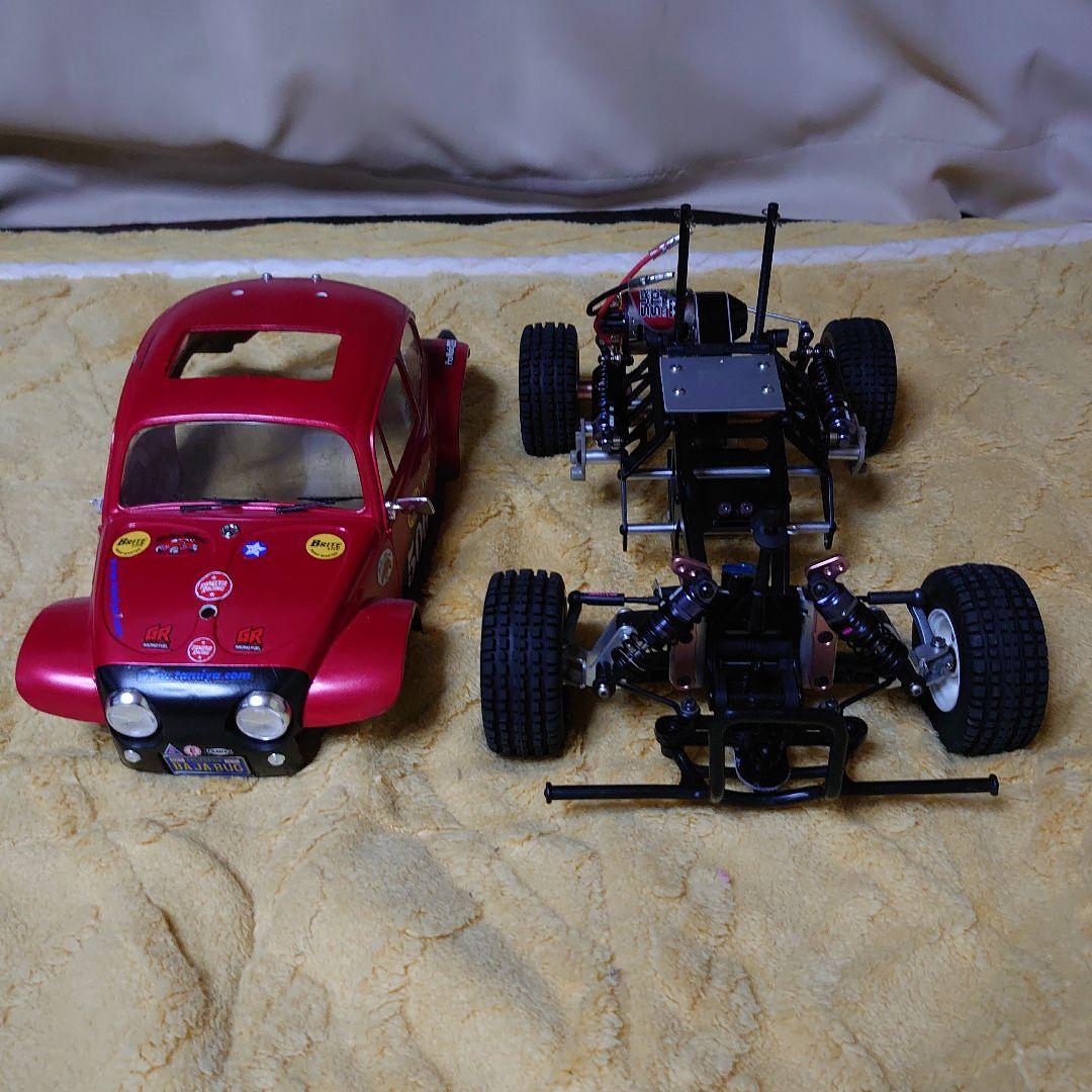 め*か様 タミヤマイティフロッグ アルミシャーシ仕様 ビートルボディ