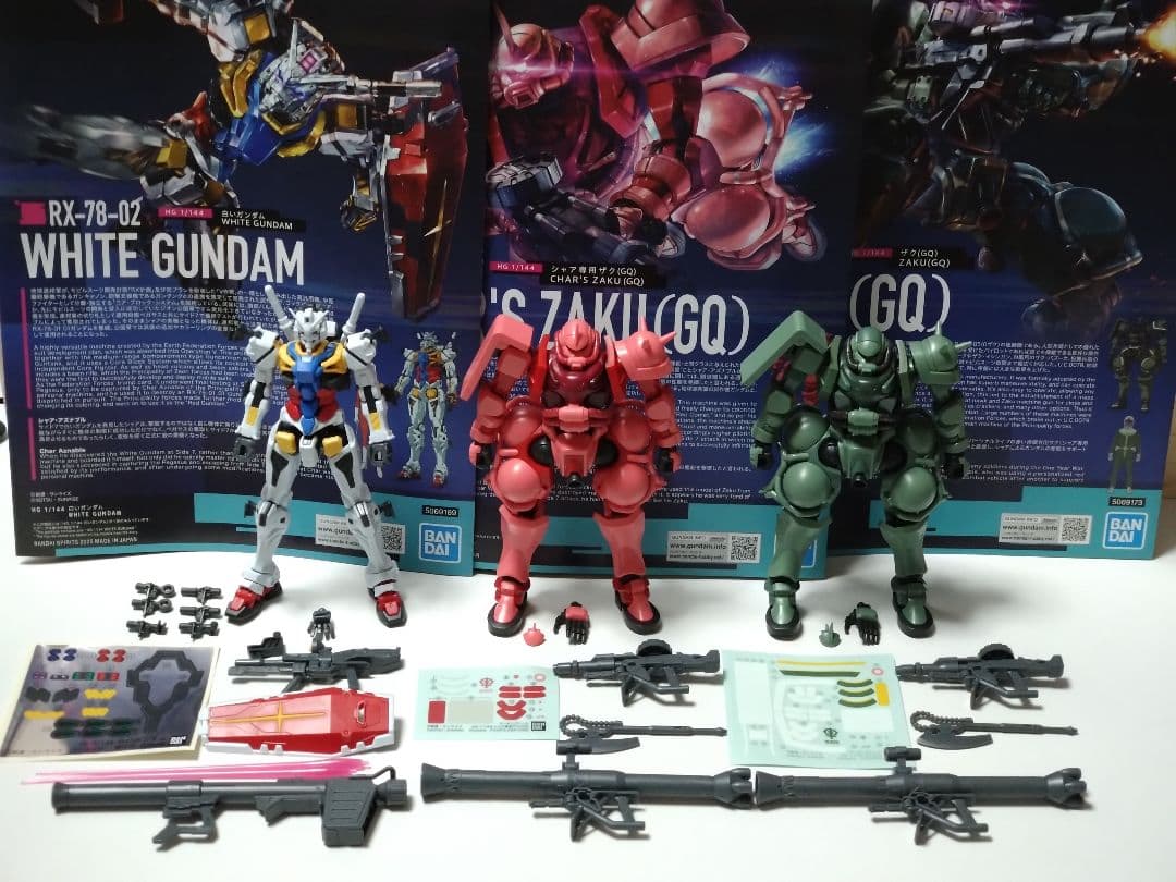 HG 1/144 白いガンダム　シャア専用ザク(GQ)　ザク(GQ)　3機セット 新商品紹介】「HG 1/144 白いガンダム」＆「HG 1/144 シャア専用ザク