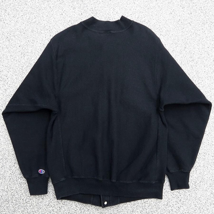 美品 黒 目無し 90s チャンピオン USA製 フルスナップ リバース
