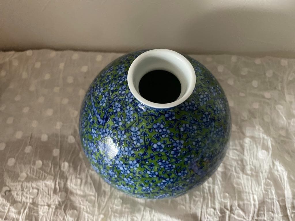 葉山有樹 緑地梅花文壺 - メルカリ