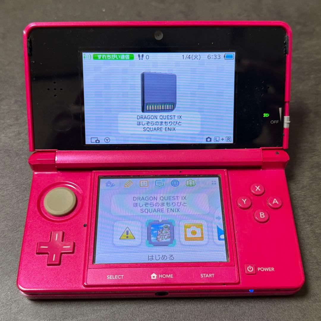 CB467☆ ニンテンドー3DS 本体 グロスピンク アダプタ付すぐに遊べます