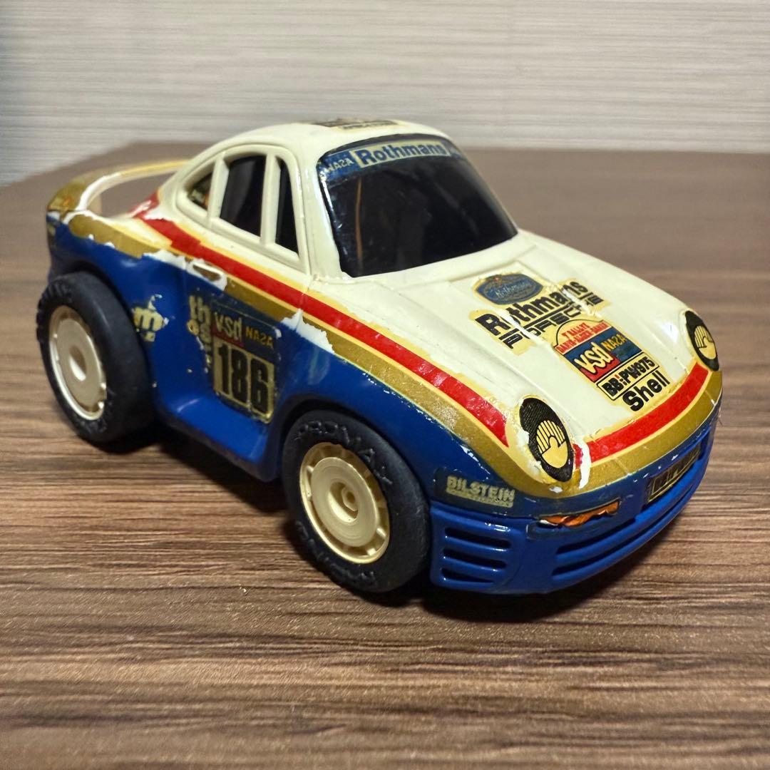 当時物】ポルシェ 959 ロスマンズカラー チョロQ 昭和レトロ ミニカー