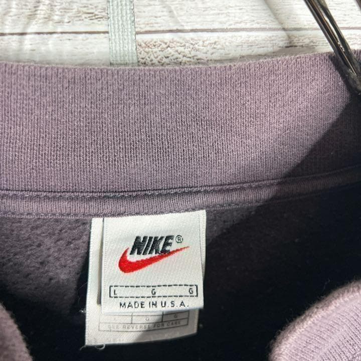 USA製!!】ナイキ ✈︎刺繍ロゴ モックネック 白タグ ゆるだぼ 裏起毛