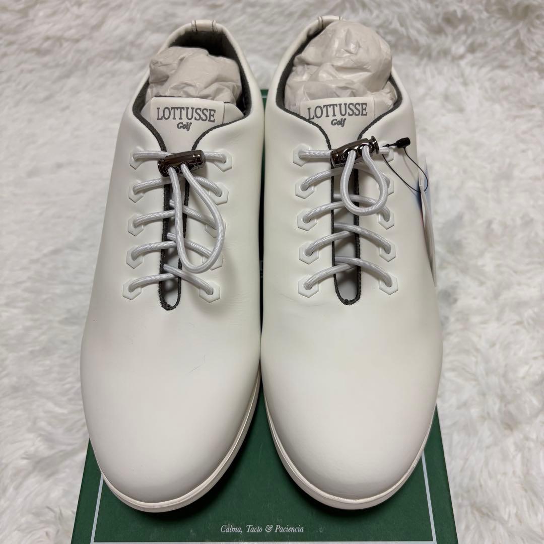 新品】 LOTTUSSE Golf レザーゴルフシューズ 24.0 ホワイト - メルカリ