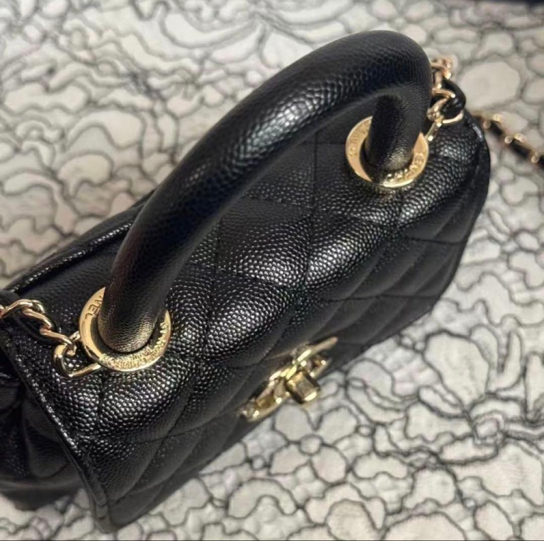 ノベルティCHANELチェーン ショルダーバック トップハンドル ブラック