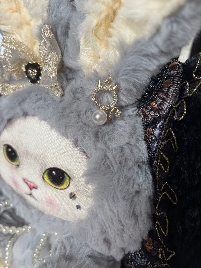 山*ば様 コヤンイサムチョン ファーバッグ ギムくん グレーうさちゃん