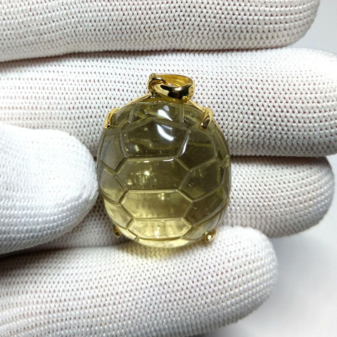 専用【高品質】リビアングラス《亀》ペンダントトップ　美品　希少　レア　縁起物