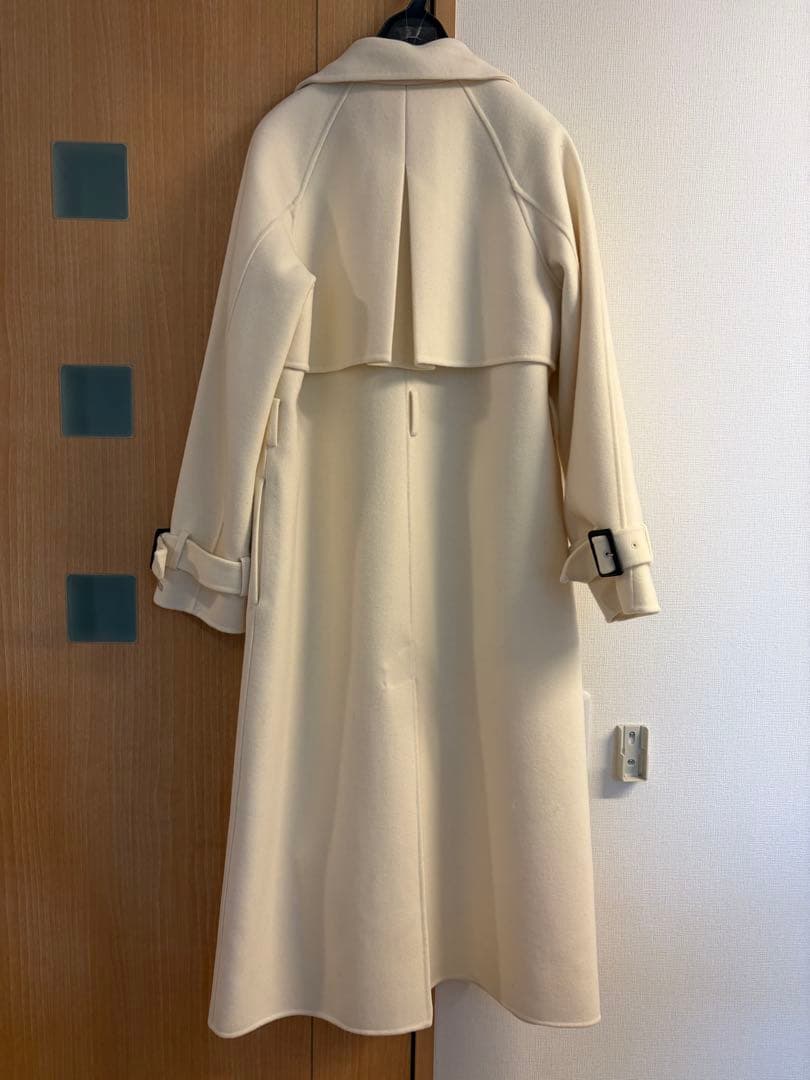 完売品 CELFORD セルフォード ウール混ロングトレンチコート IVR 36