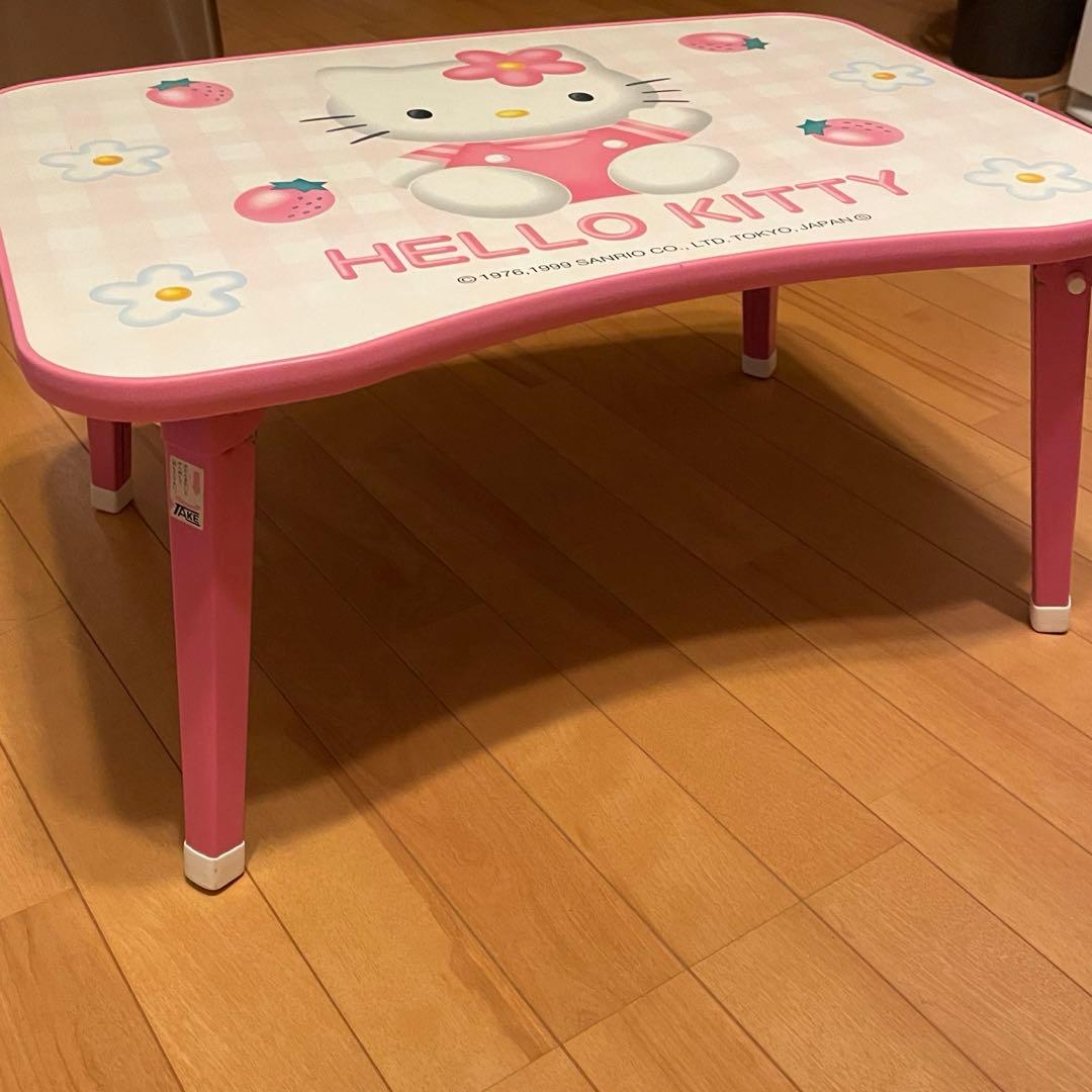 ハローキティ 折りたたみテーブル 机 レトロ いちご✿お花柄 1999年製