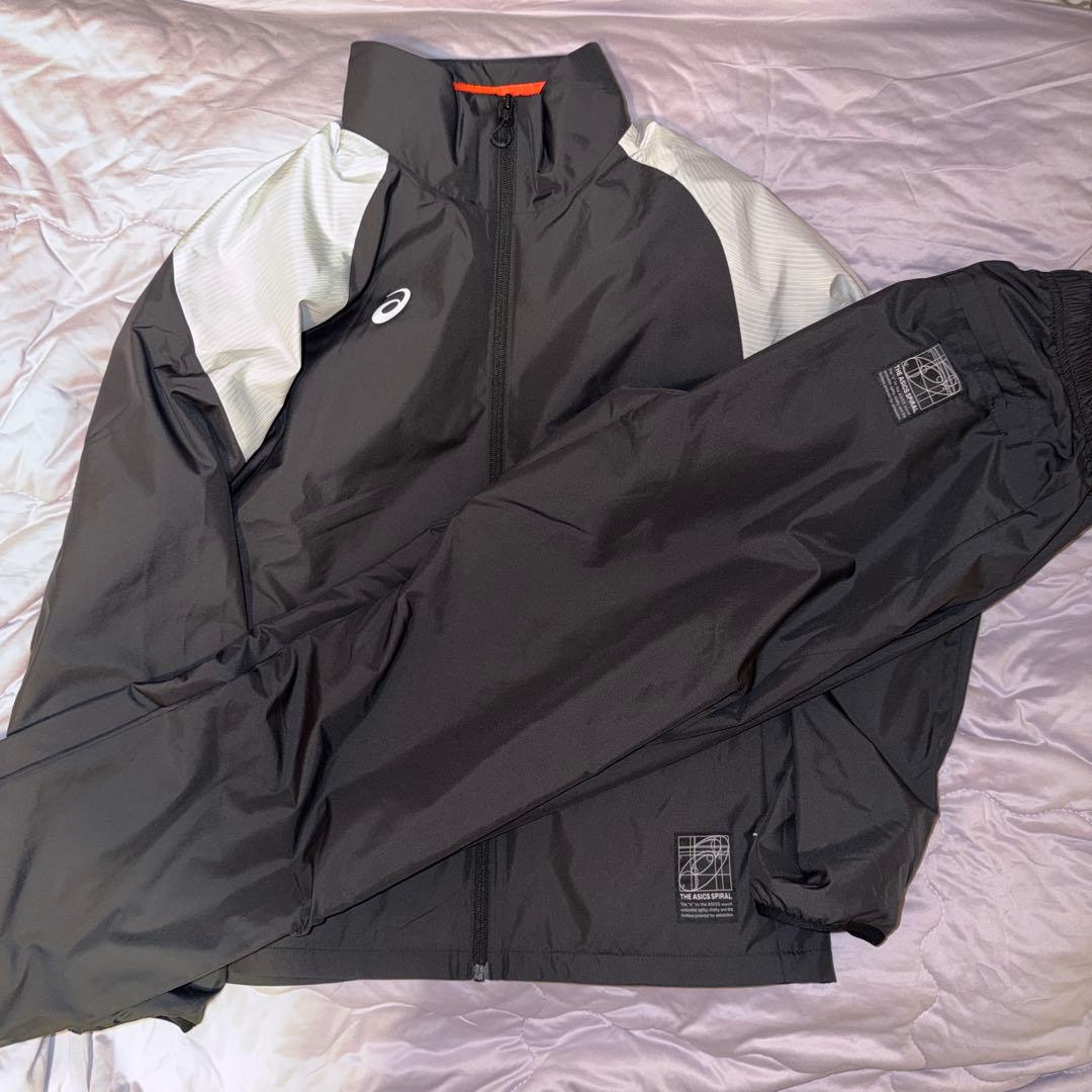 アシックス ウインドブレーカー メンズ 上下セット Lサイズ ASICS（アシックス） ウインドブレーカー 上下 メンズ あったか 裏起毛