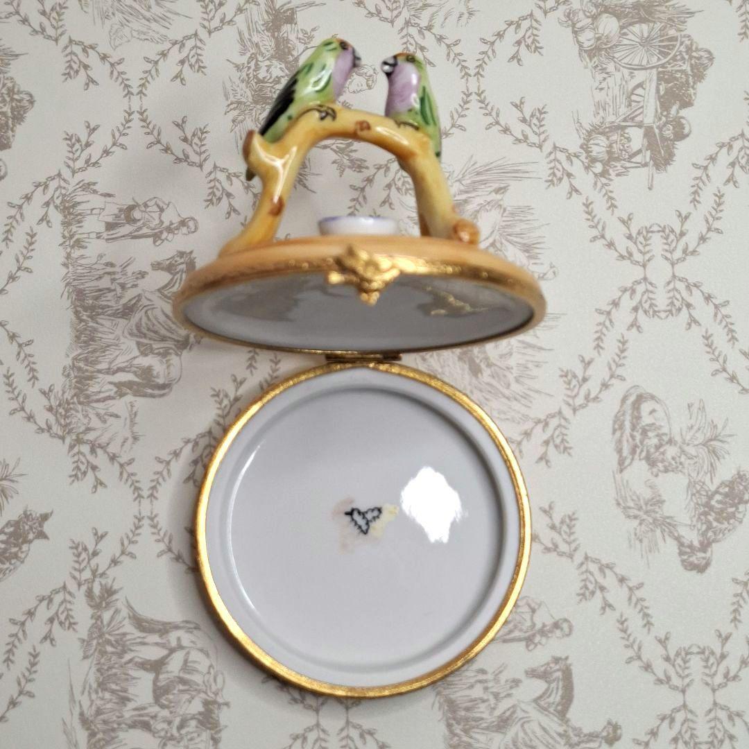 ★なかよし★ リモージュボックス インコ 鳥 夫婦 恋人