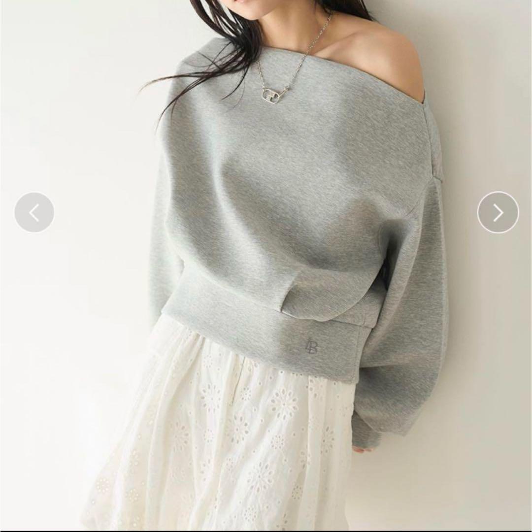 リリーブラウン♡ボンディングオフショルスウェット グレー - メルカリ