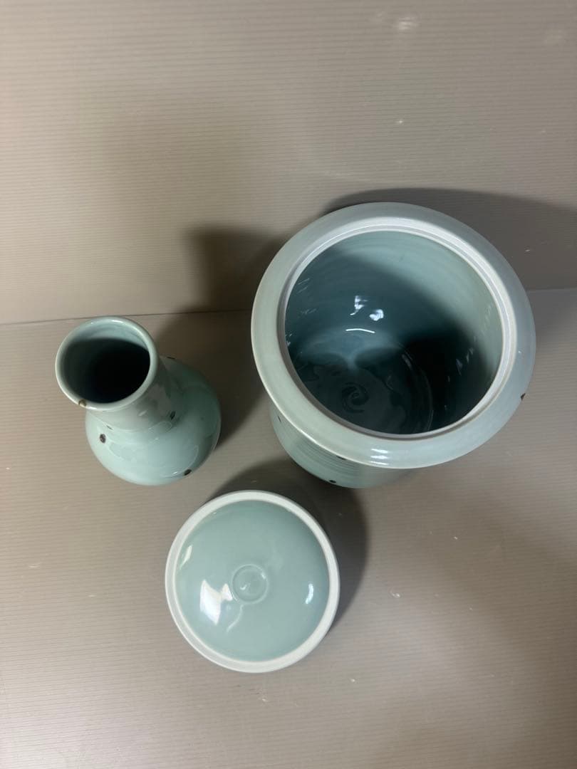 2447 茶道具 皆具 飛青磁 鼓形 横山瑞祥作 - メルカリ