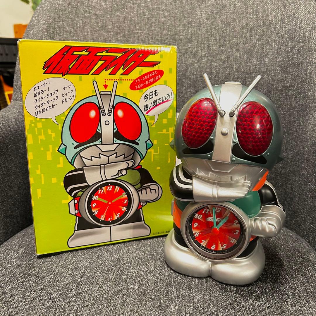 リズム時計工業 仮面ライダー1号 目覚まし時計 簡易動作確認済 本郷猛