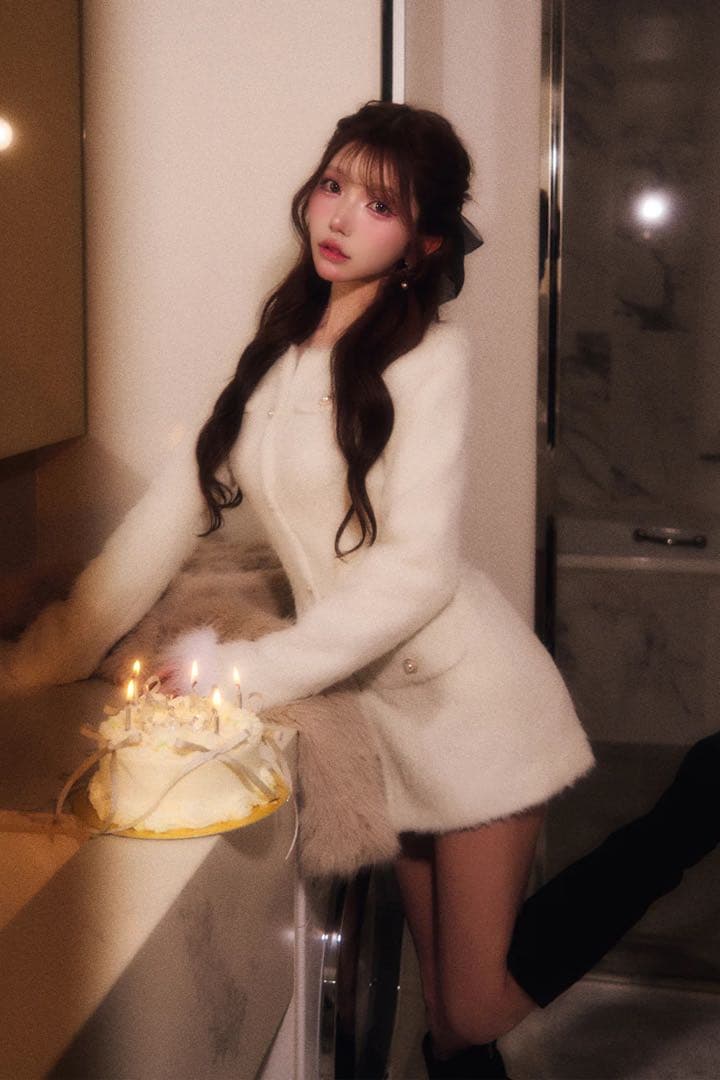 BELEAR MIMI フェザージャケットワンピース　ホワイト ALL｜BELEAR MIMI（ベリアミミ）