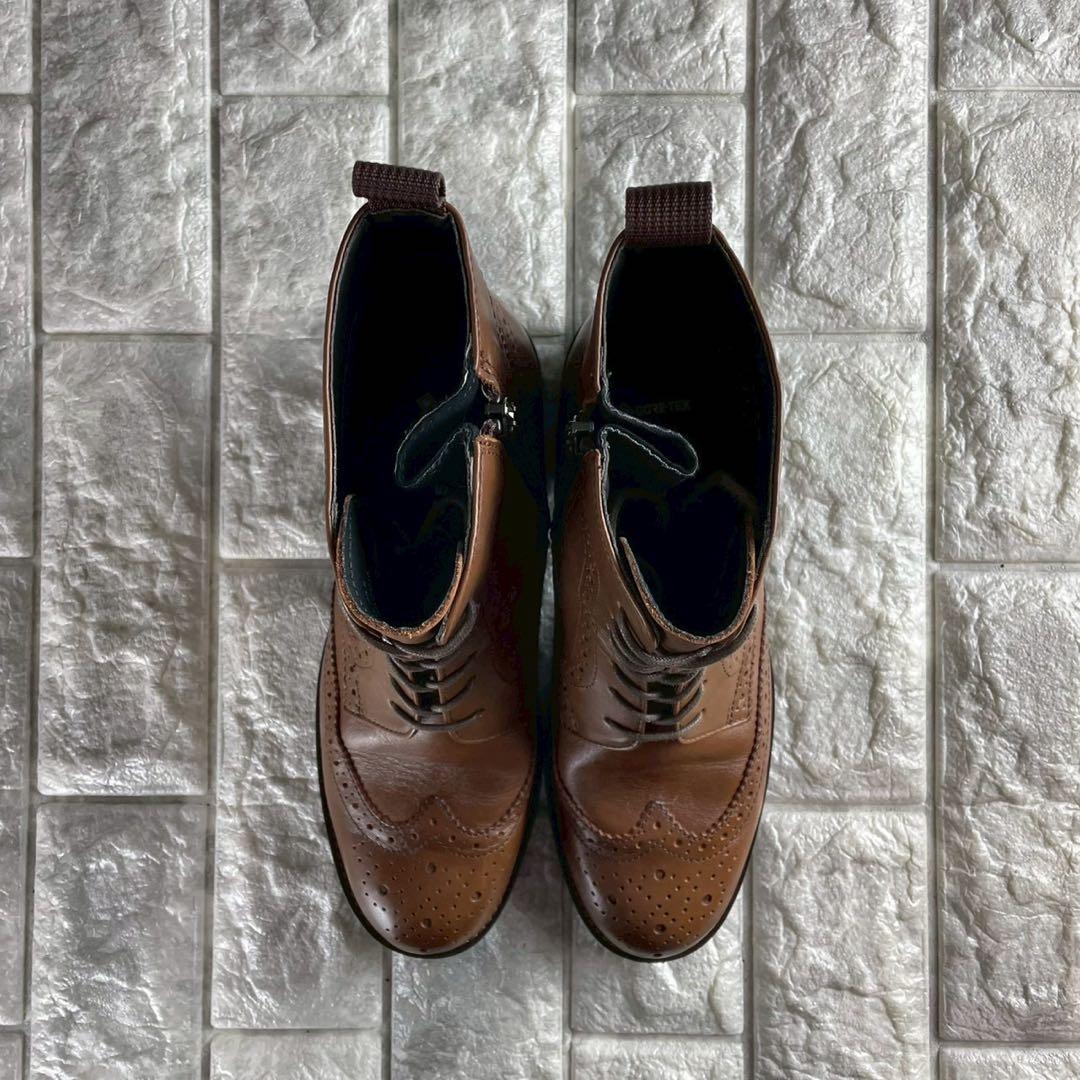 未使用級 23.5 リーガル ショートブーツ レースアップブーツ