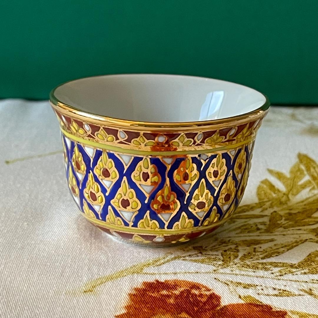 ベンジャロン焼き ティーセット 象ポット 小カップ5個 箱付き タイ雑貨