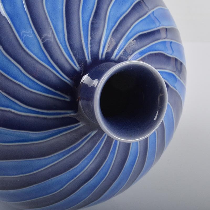 九谷焼 近藤満作 彩釉 線文花生 花瓶 共箱 V R4208 - メルカリ